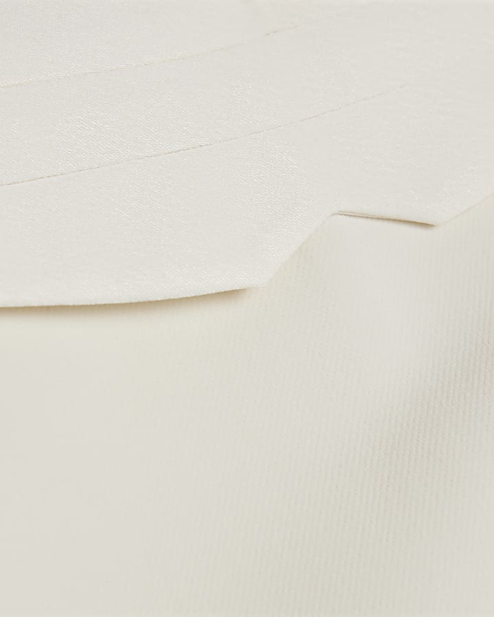 Cream Tux Detail Wrap Front Skort
