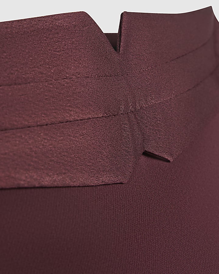 Purple Tux Detail Wrap Front Skort