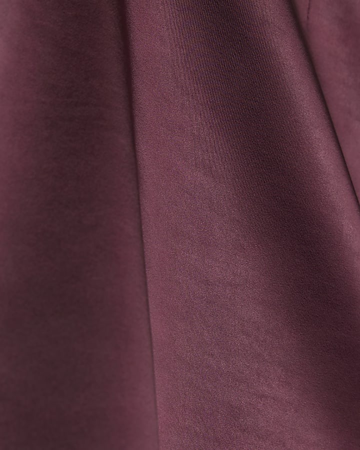 Purple Satin Mini Skirt