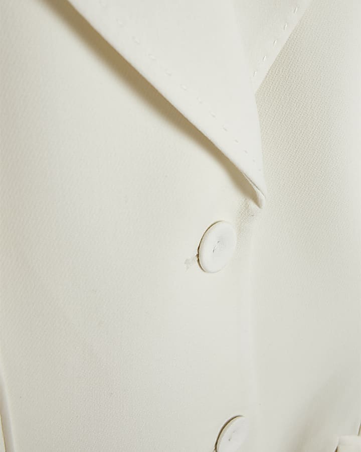 Cream Tux Cinched Blazer Dress