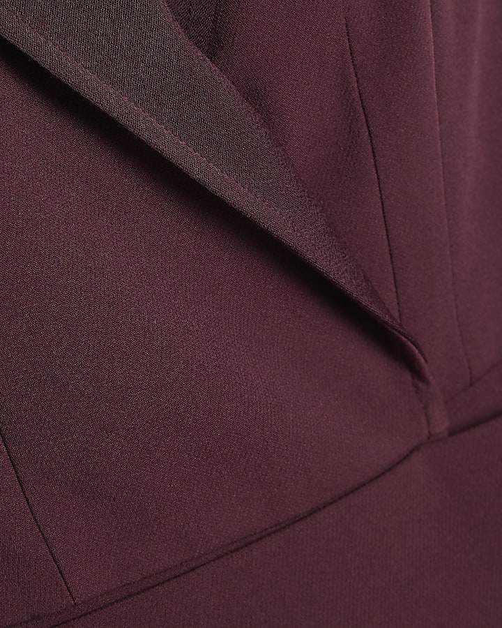 Purple Sleeveless Tux Detail Playsuit