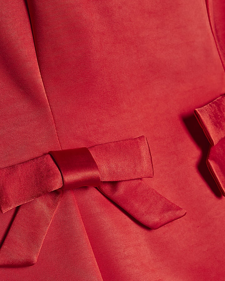 Red Satin Sleeveless Mini Dress