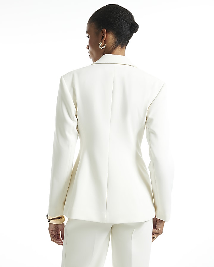 Cream Tux Detail Blazer