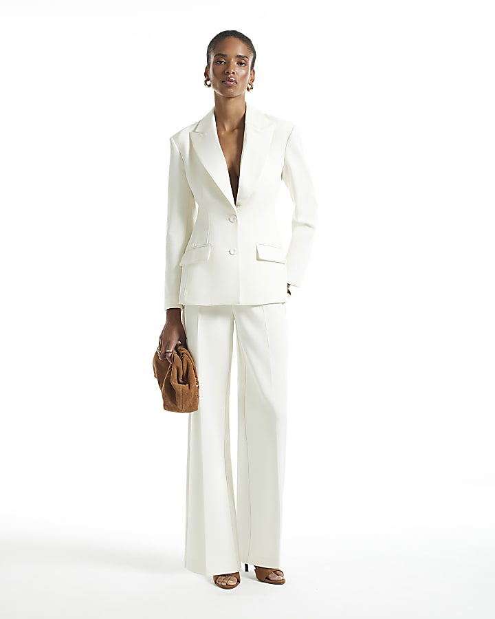 Cream Tux Detail Blazer
