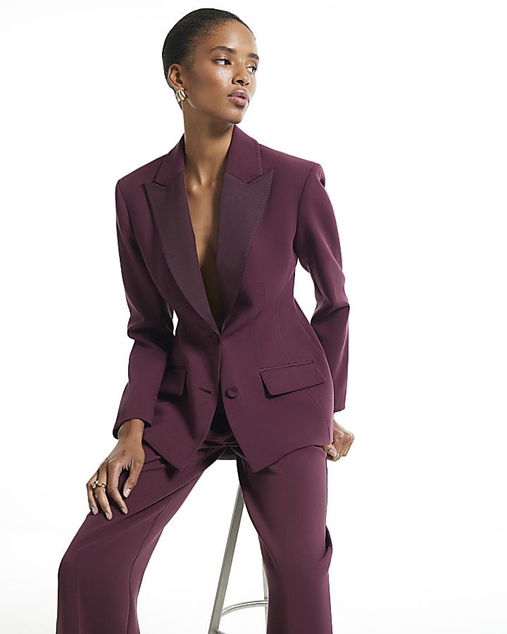 Purple Tux Detail Blazer