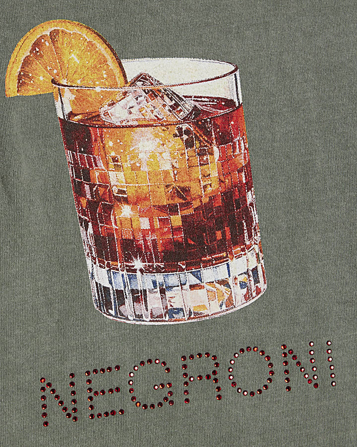 Khaki Cotton Negroni Hotfix T-Shirt