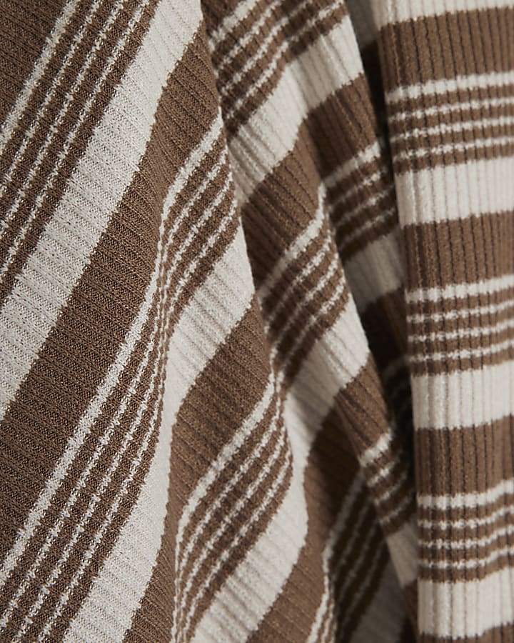 Brown Stripe Batwing Top