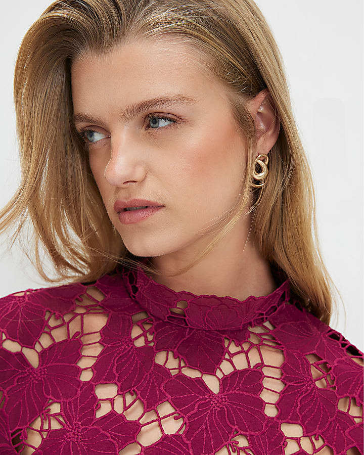 Red Cutwork Blouse