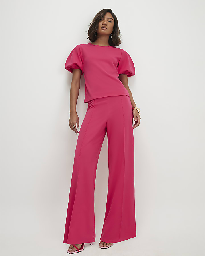 Pink Puff Sleeve Top