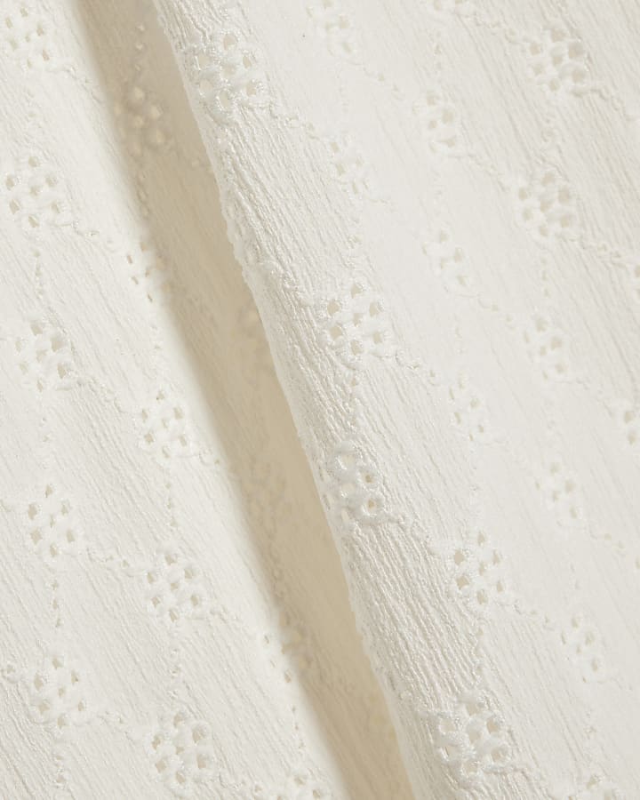 White Broderie Midi Dress