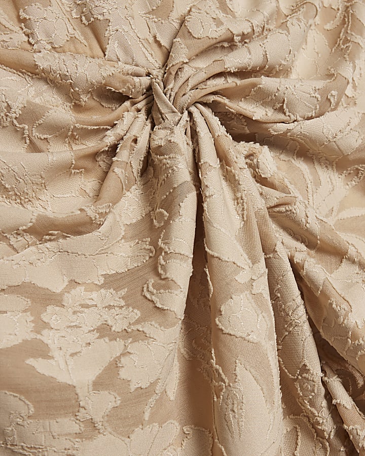 Beige Angel Sleeve Mini Dress