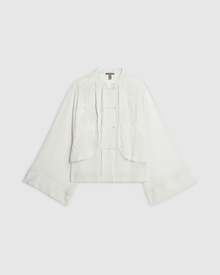 White Embellished Drummer Boy Shirt