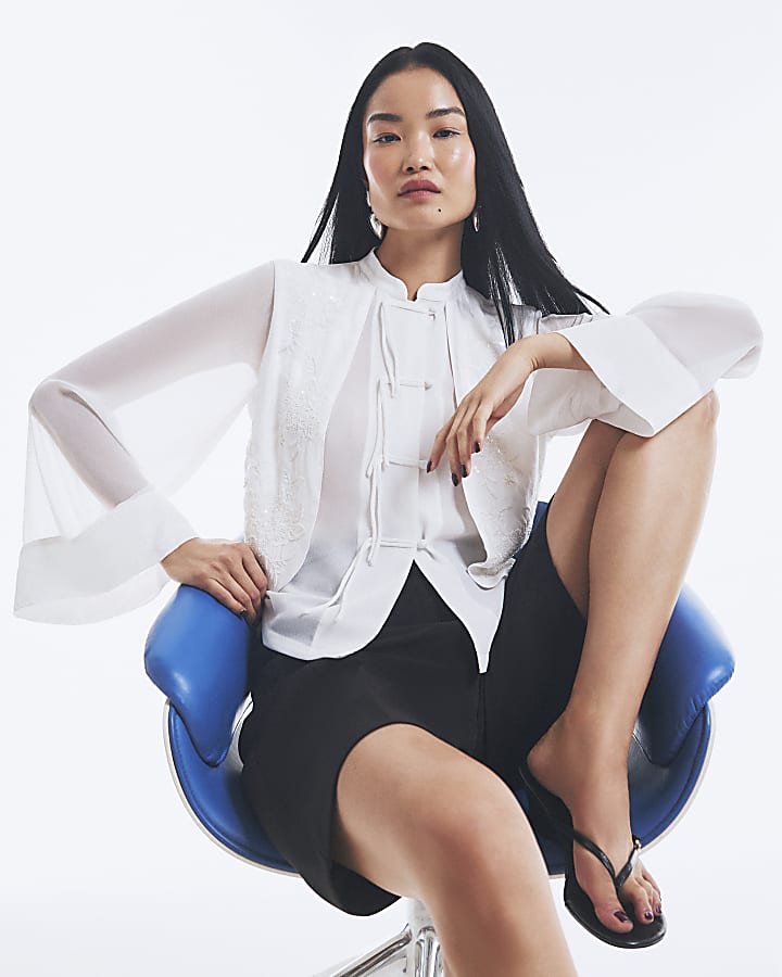 White Embellished Drummer Boy Shirt