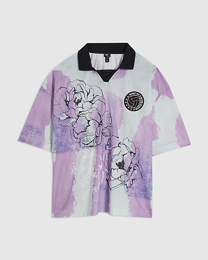 Purple Pony Printed Polo Top