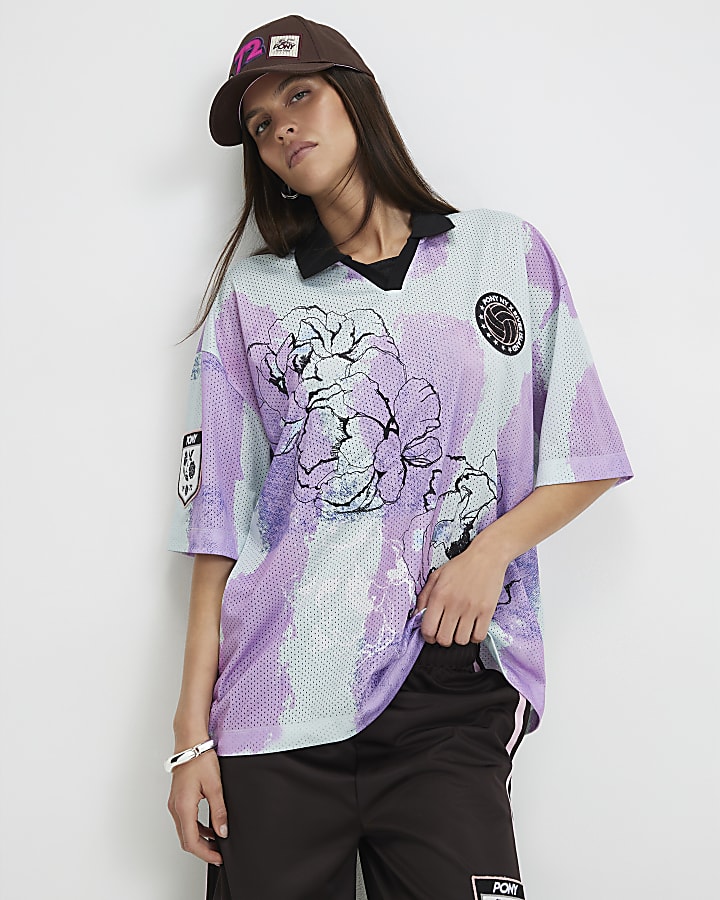 Purple Pony Printed Polo Top