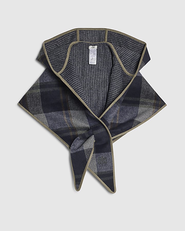 Navy Hooded Triangle Scarf