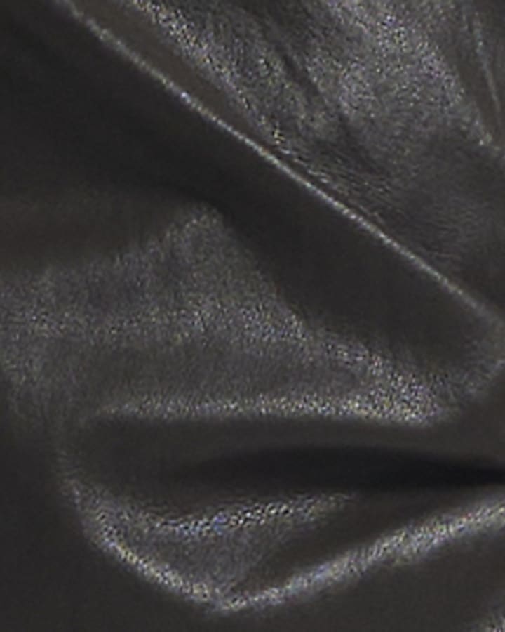 Brown Faux Leather Halter Neck Top