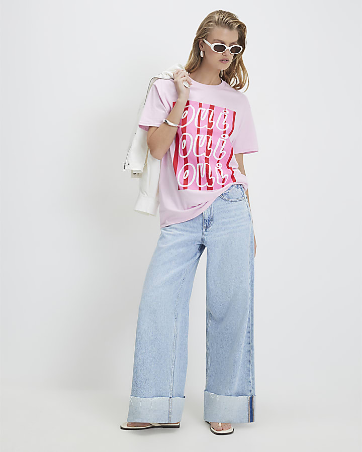 Pink Short Sleeve Oui Oui T-Shirt