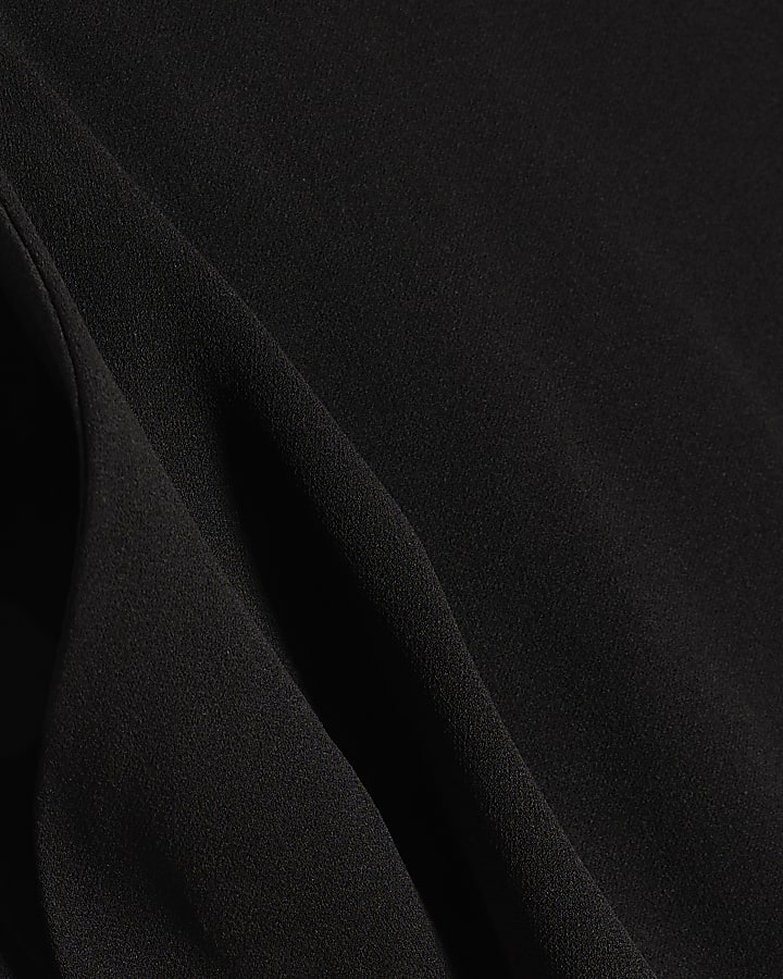 Black Cocoon Sleeve Split Hem Jumpsuit