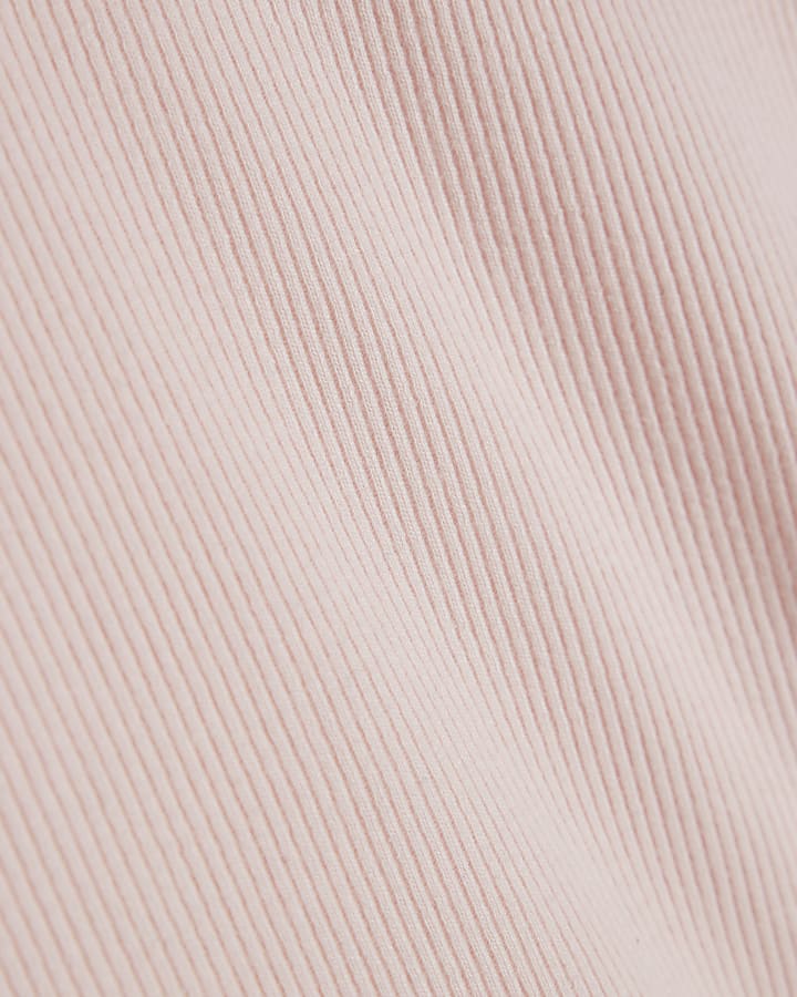 Pink Cotton Blend Short Sleeve Top