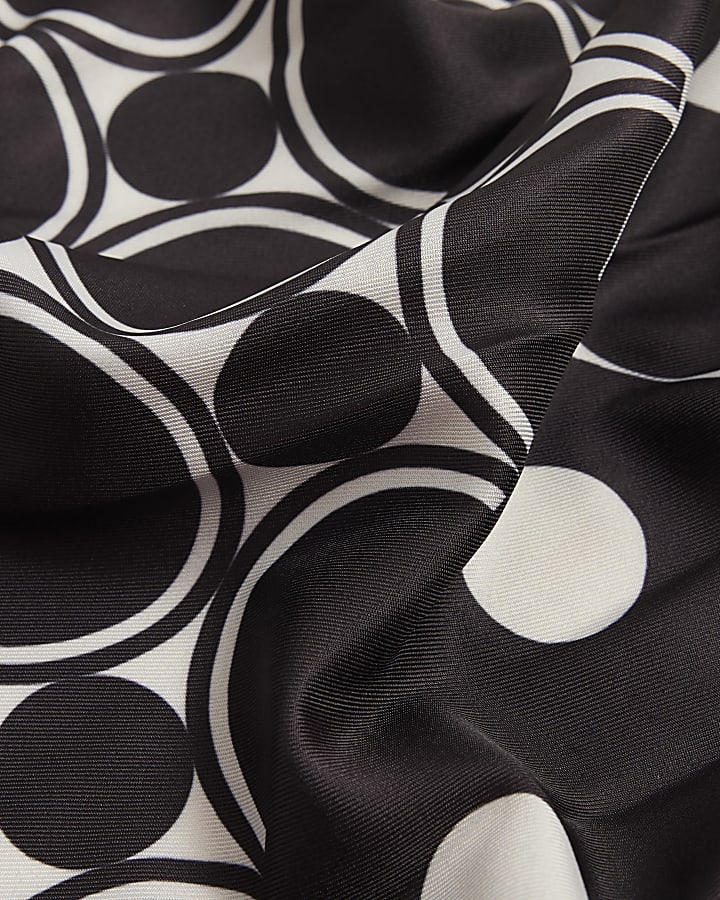 Black Satin Spot Scarf
