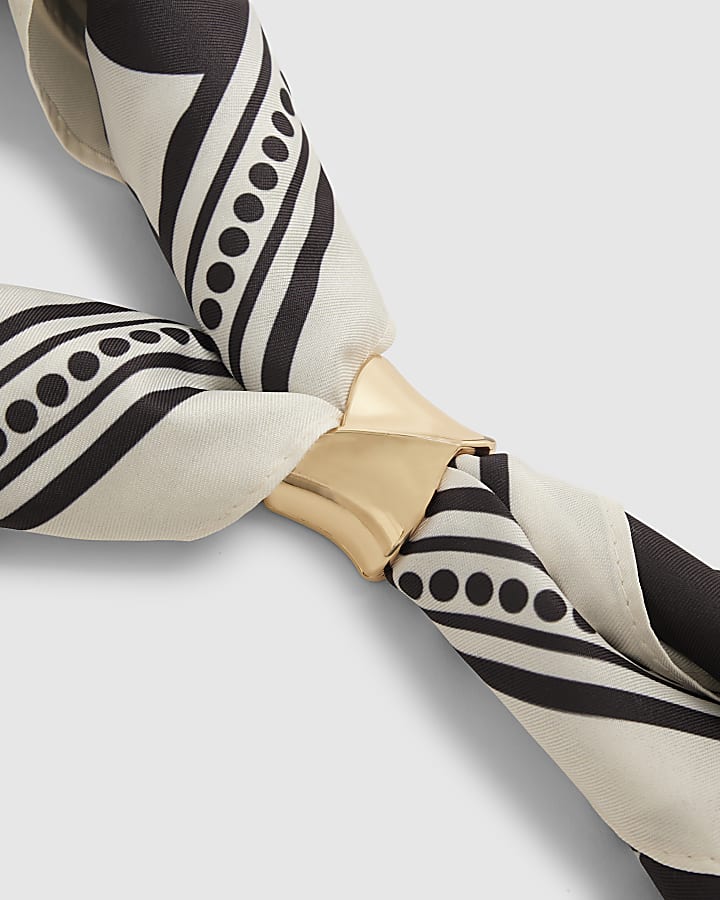 Black Satin Spot Scarf
