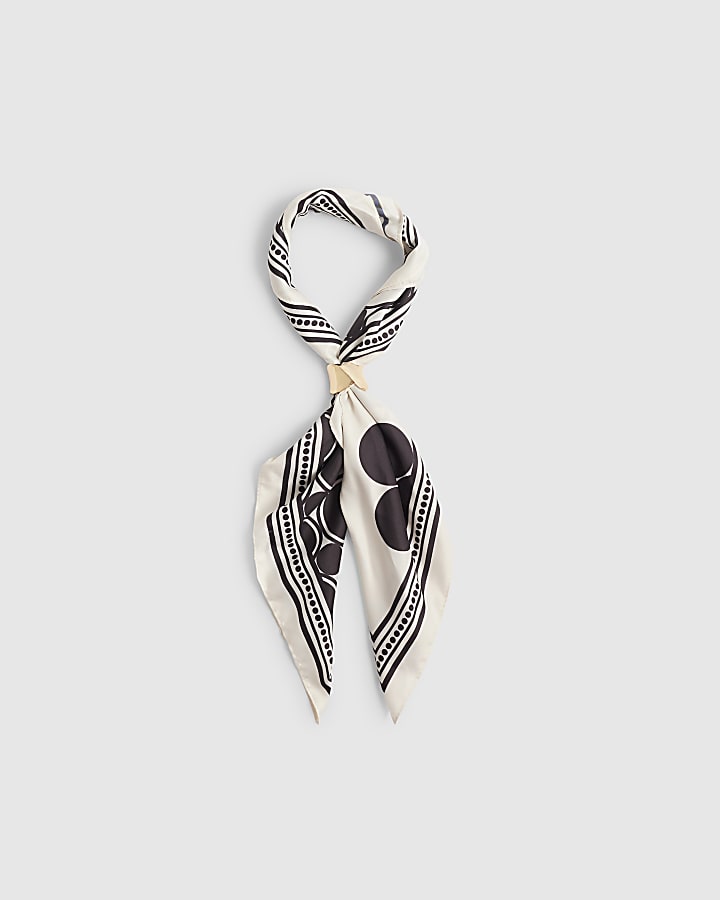 Black Satin Spot Scarf