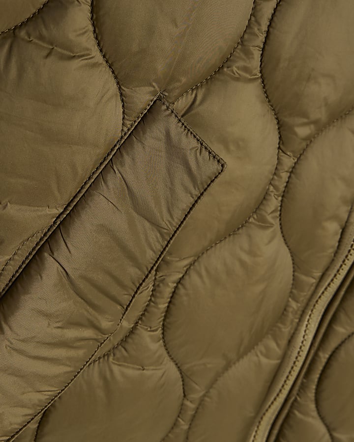 Khaki Quilted Puffer Cape