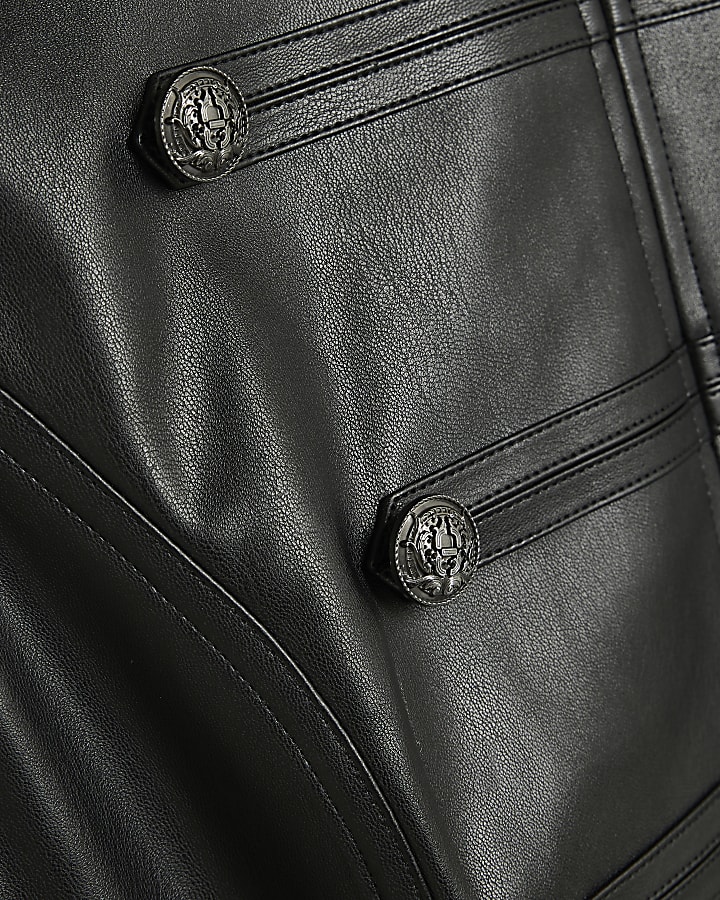 Black Faux Leather Drummer Dress
