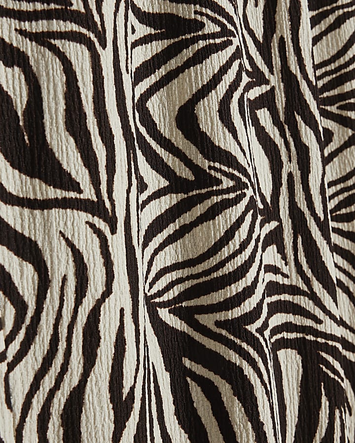 Beige Zebra Textured Halter Jumpsuit
