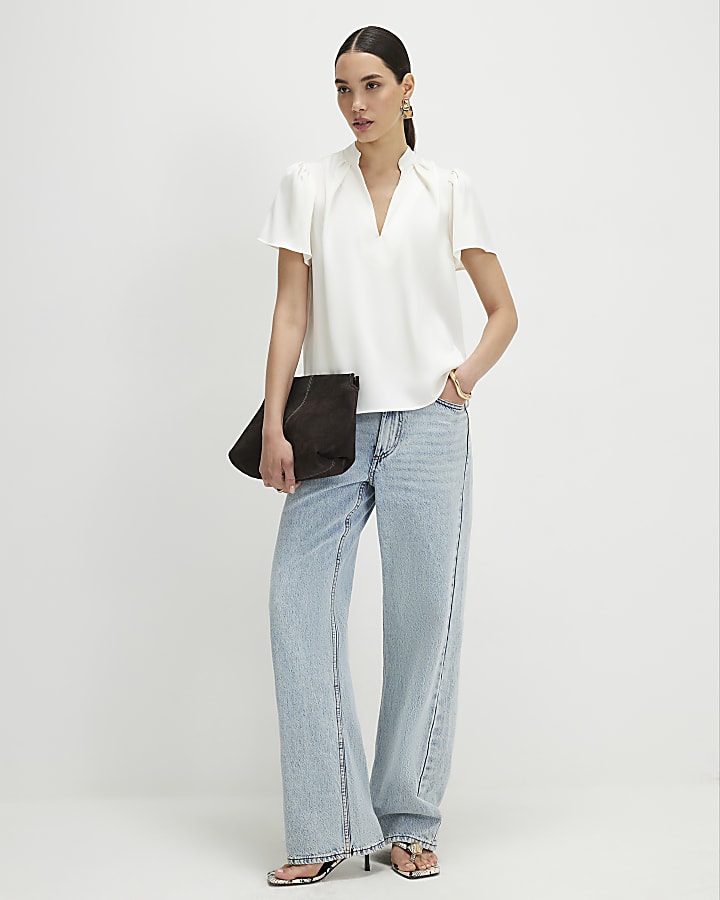 White Satin Blouse