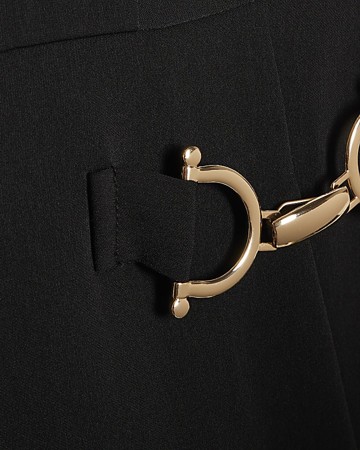 Black Snaffle Trim Mini Dress