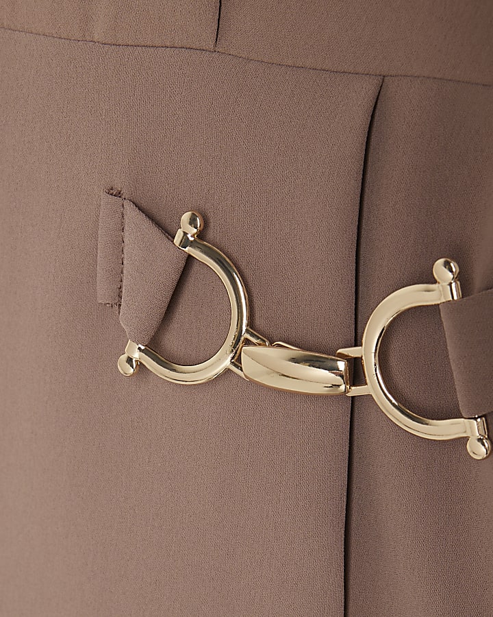 Beige Snaffle Trim Mini Dress