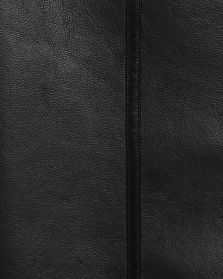 Black Belted Shearling Trench Coat