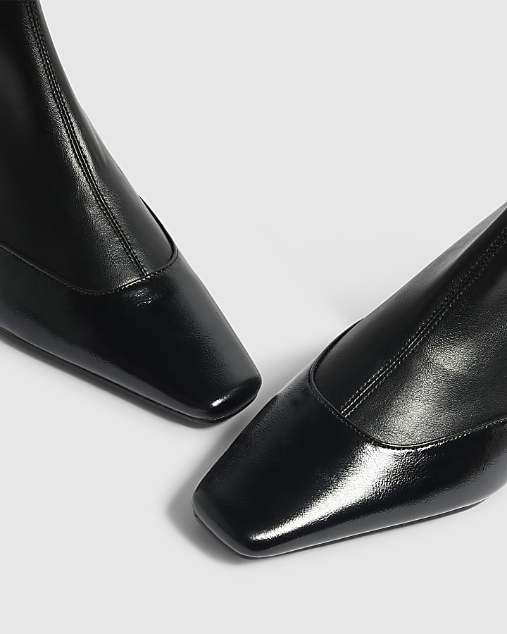 Black Two Colour Stretch Sock Boot