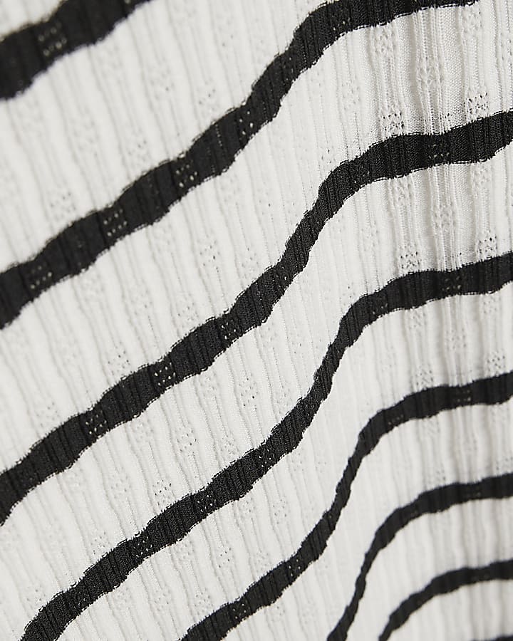 White Stripe Wide Leg Trousers