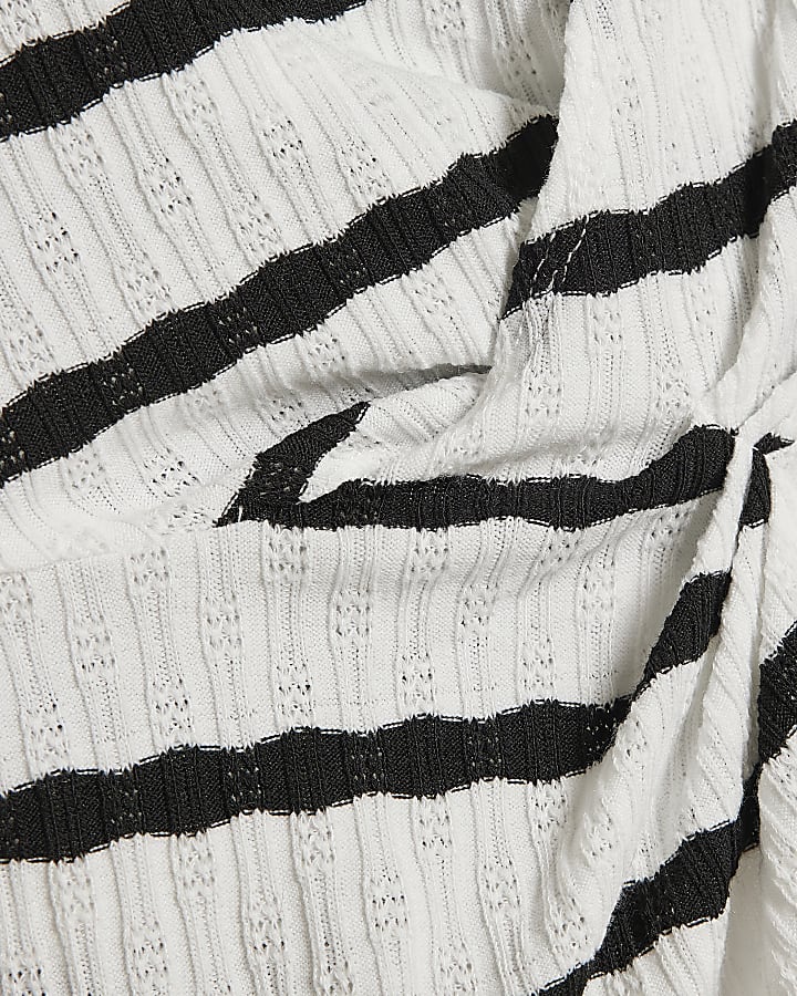 White Stripe Kimono T-Shirt