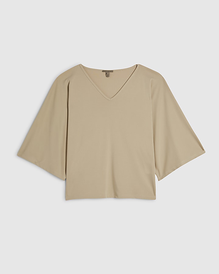 Beige Soft Touch Batwing Top