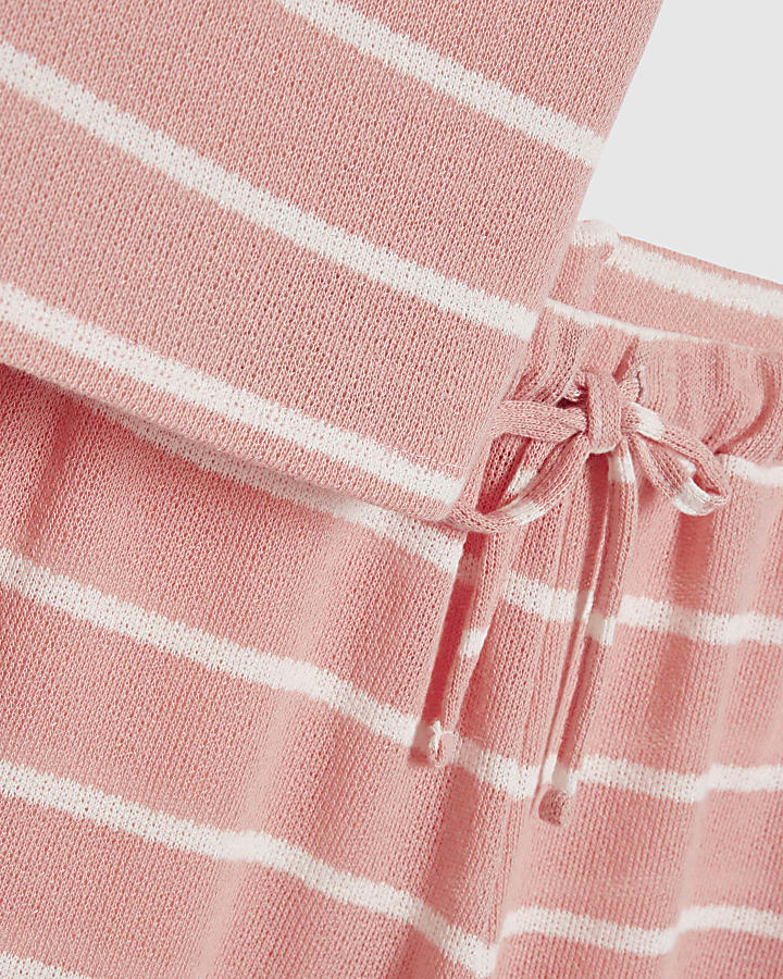 Pink Stripe T-shirt and Shorts Set