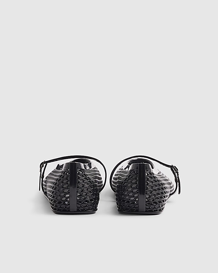 Black Mary Jane Strappy Jelly Shoes