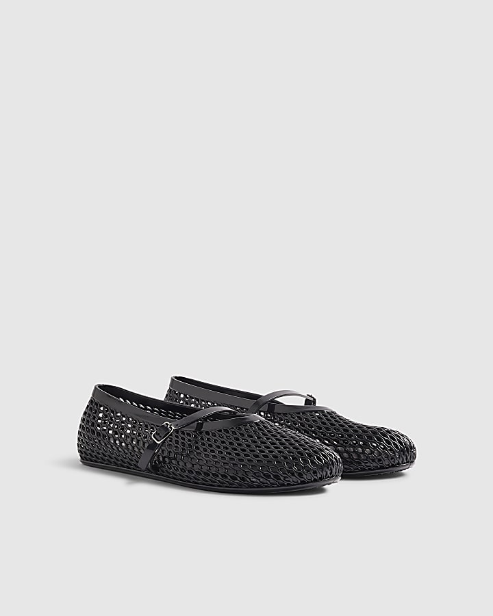 Black Mary Jane Strappy Jelly Shoes