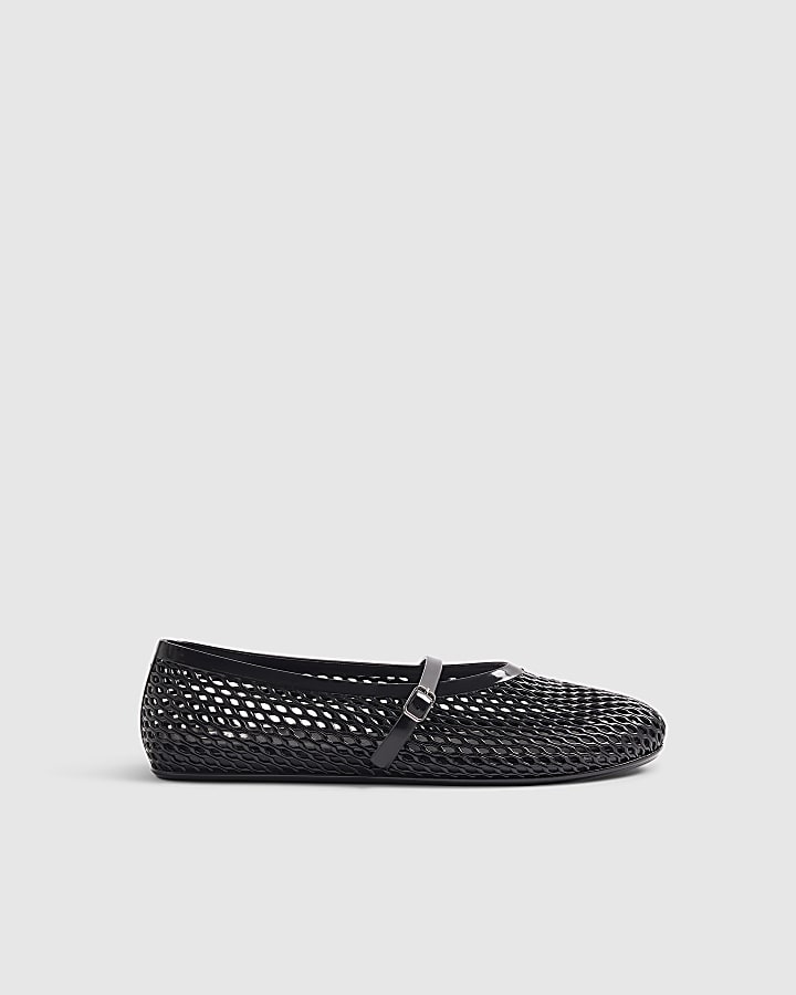 Black Mary Jane Strappy Jelly Shoes