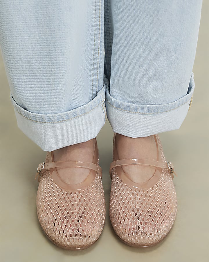 Pink Mary Jane Strappy Jelly Shoes
