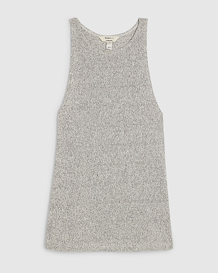 Grey Knitted Sleeveless Tank Top
