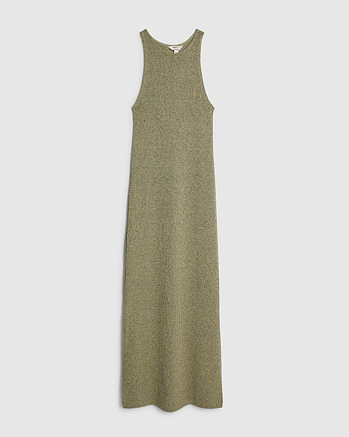 Green Textured Midi Dress