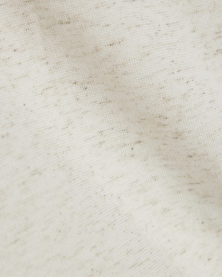 Cream Racer Neck Vest Top