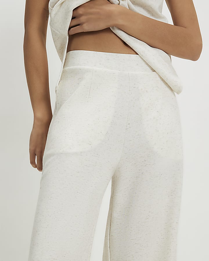Cream Wide Leg Trousers
