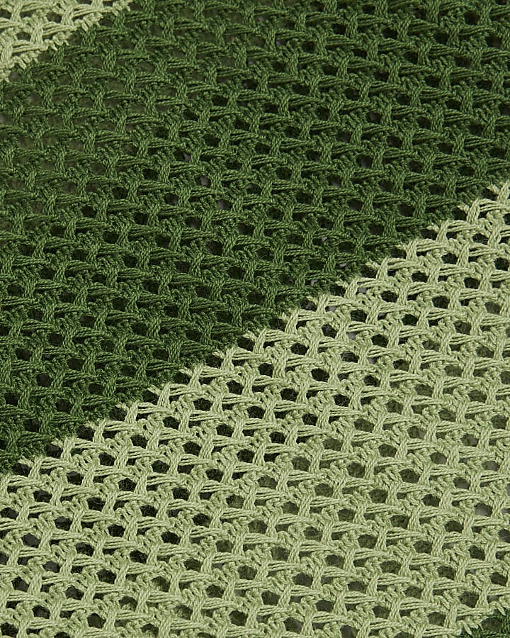 Green Stripe Crochet Shorts
