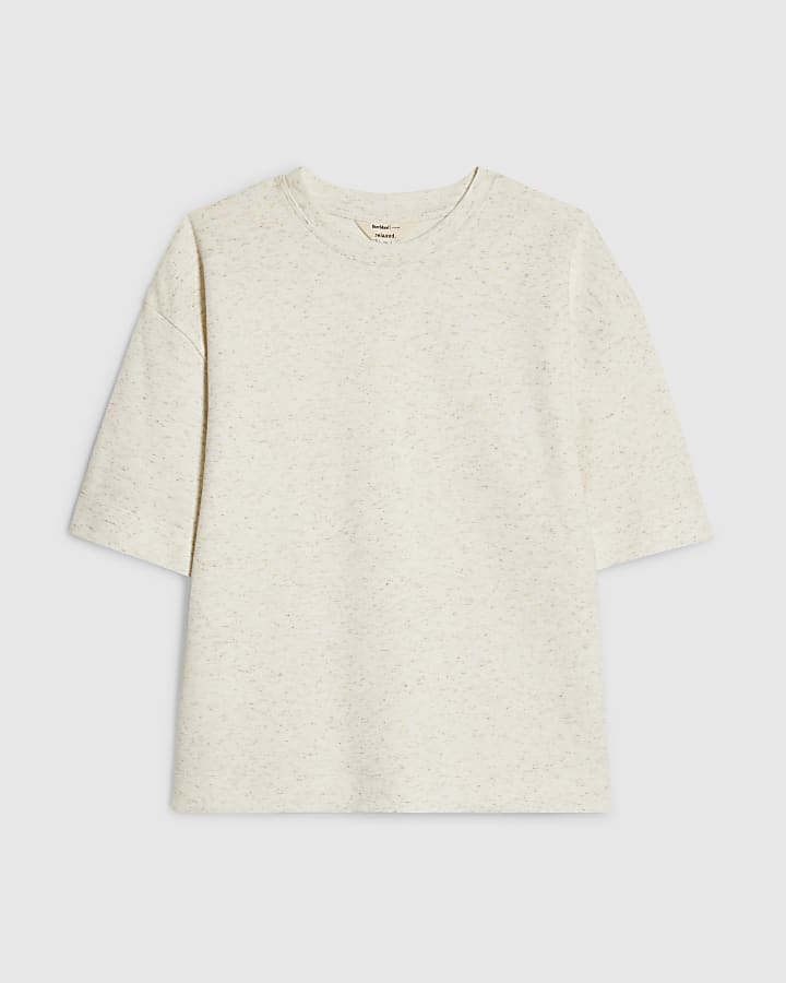 Cream Short Sleeve Boxy T-shirt