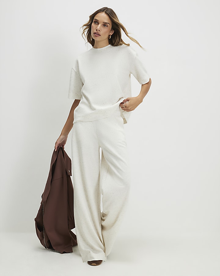 Cream Short Sleeve Boxy T-shirt